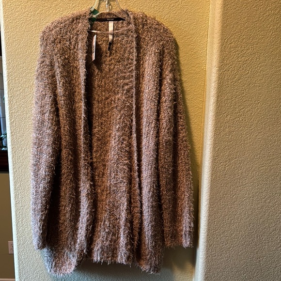 Cozy Brown Fuzzy Cardigan - Picture 1 of 3